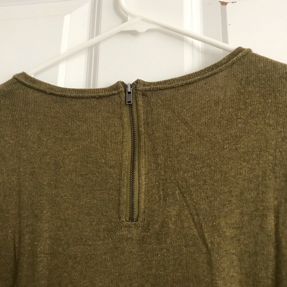 Loft Sweater size Small olive green color with zipper in back - Picture 4 of 4